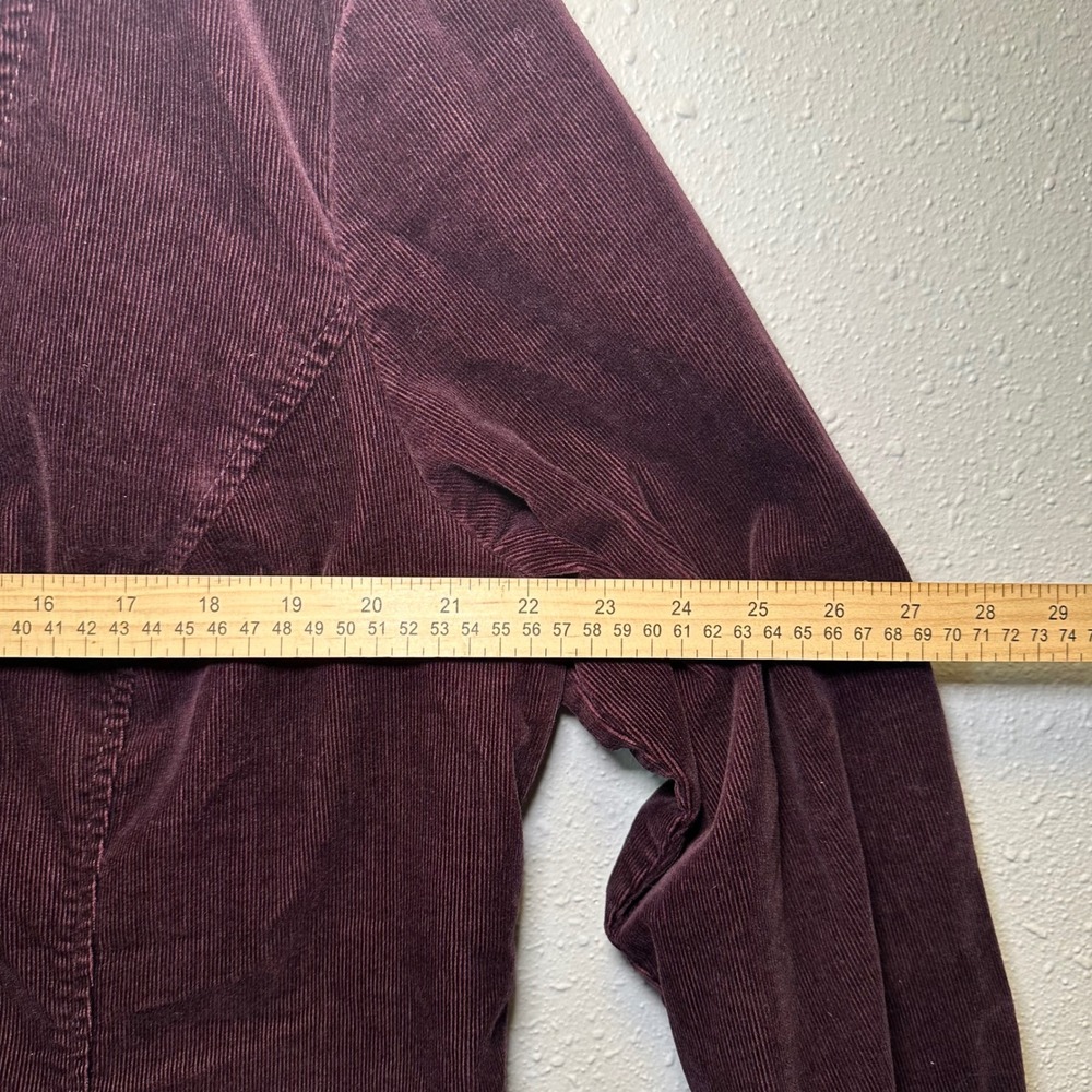 VTG Venezia Womens L/XL Corduroy Button Blazer Burgundy Plum Embroidered Y2K - Picture 4 of 7